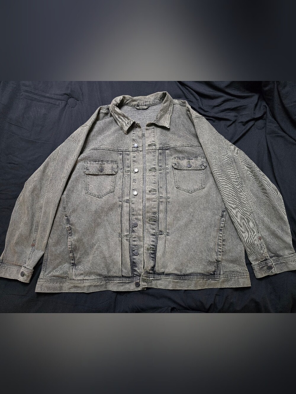 3xlt Men's Washed Olive Ish Denim Jacket